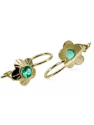 Earrings Emerald 14K Yellow gold Vintage Jewlery vec028y